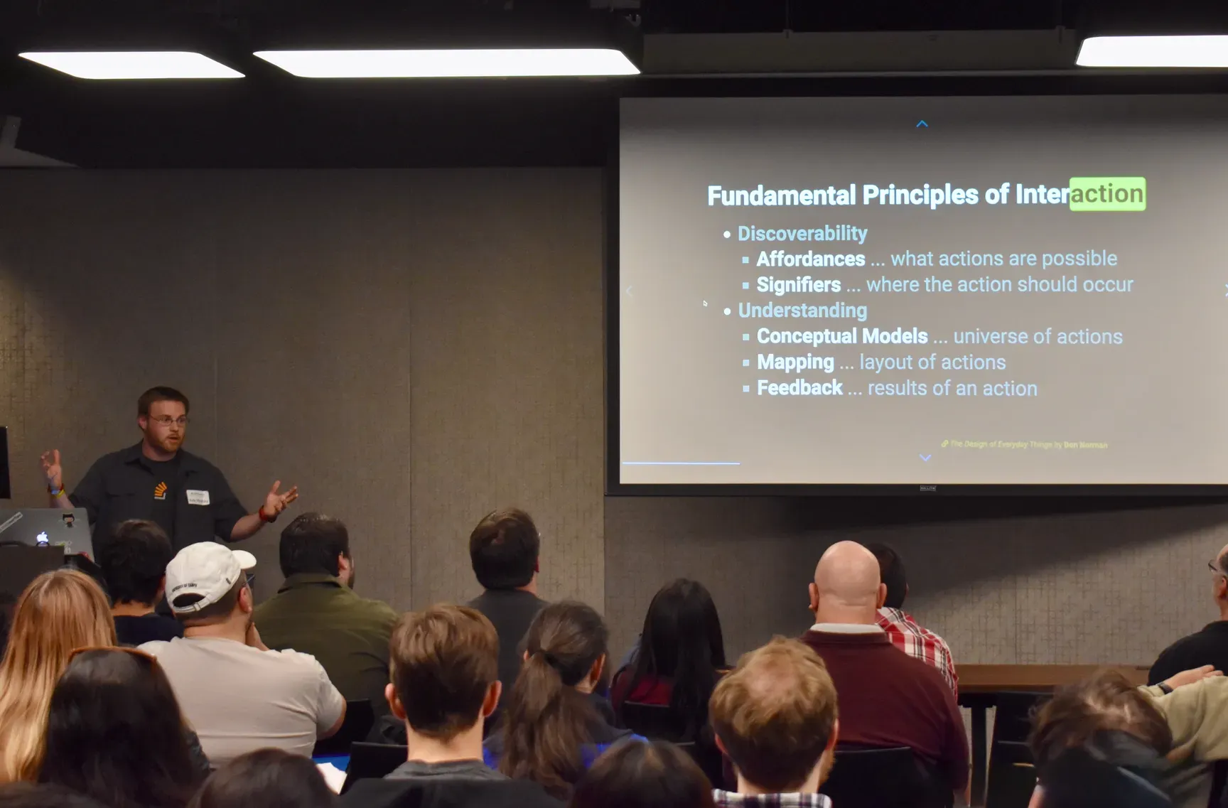 Kyle delivering a code talk