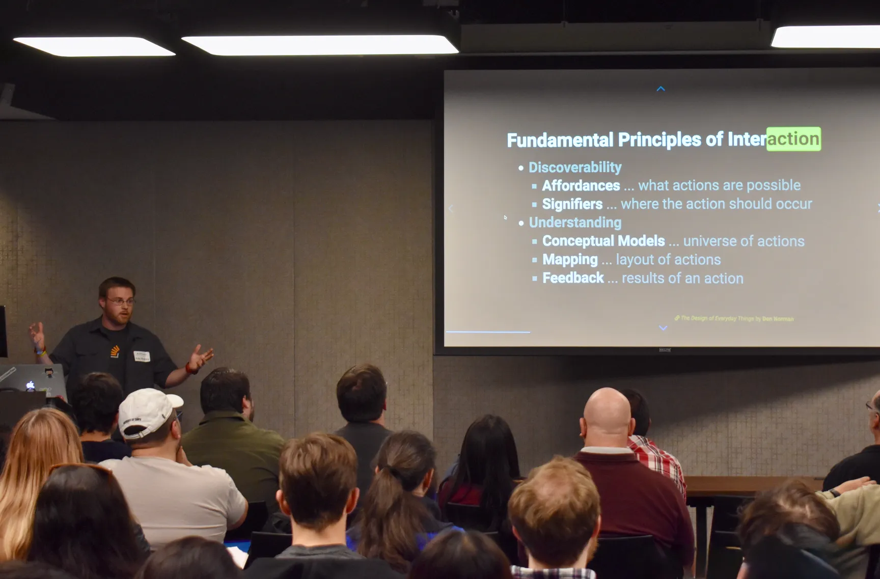 Kyle delivering a code talk